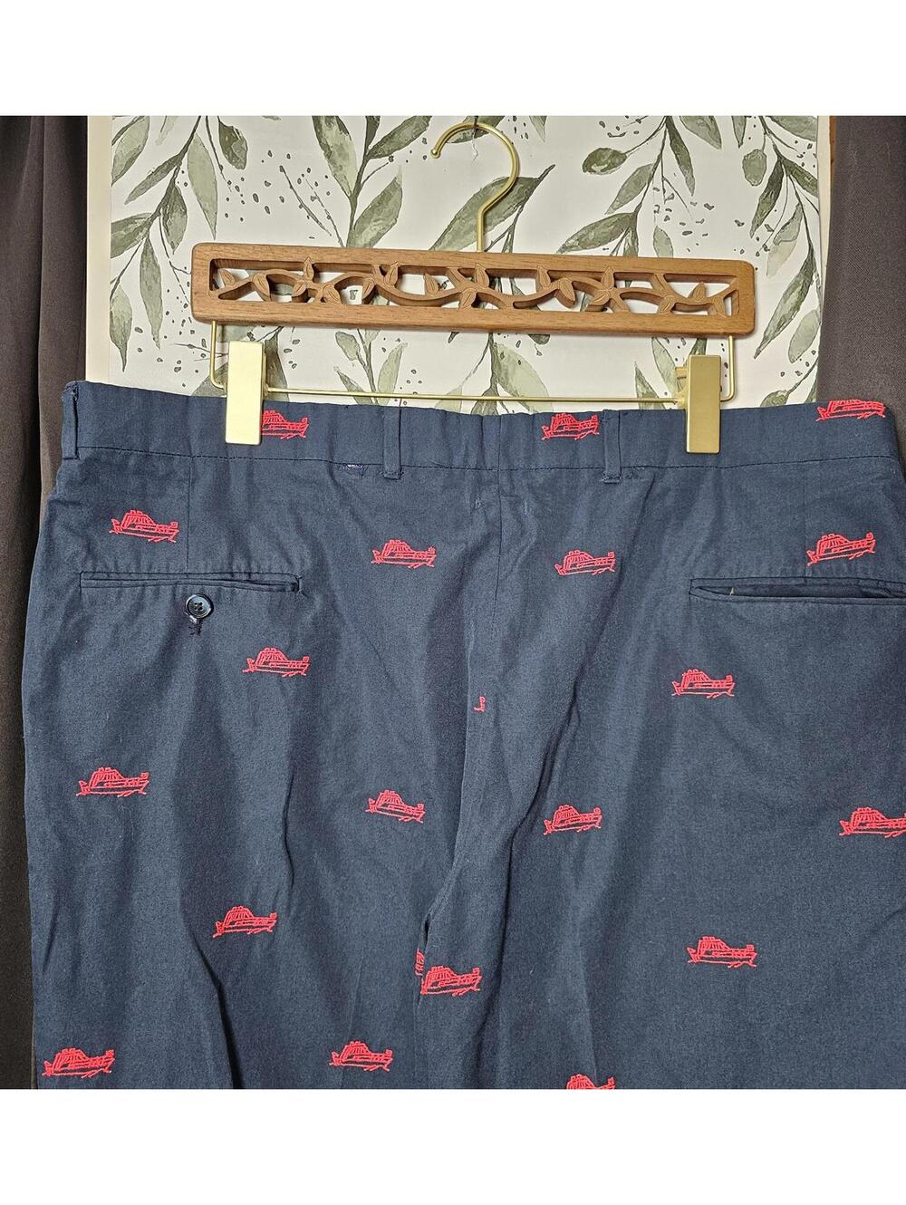 Wedgewood by Asher Pants Blue & Red Mens Size M